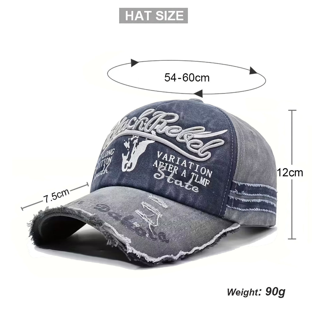 Black Rebel Vintage Basecap in Blau-Grau