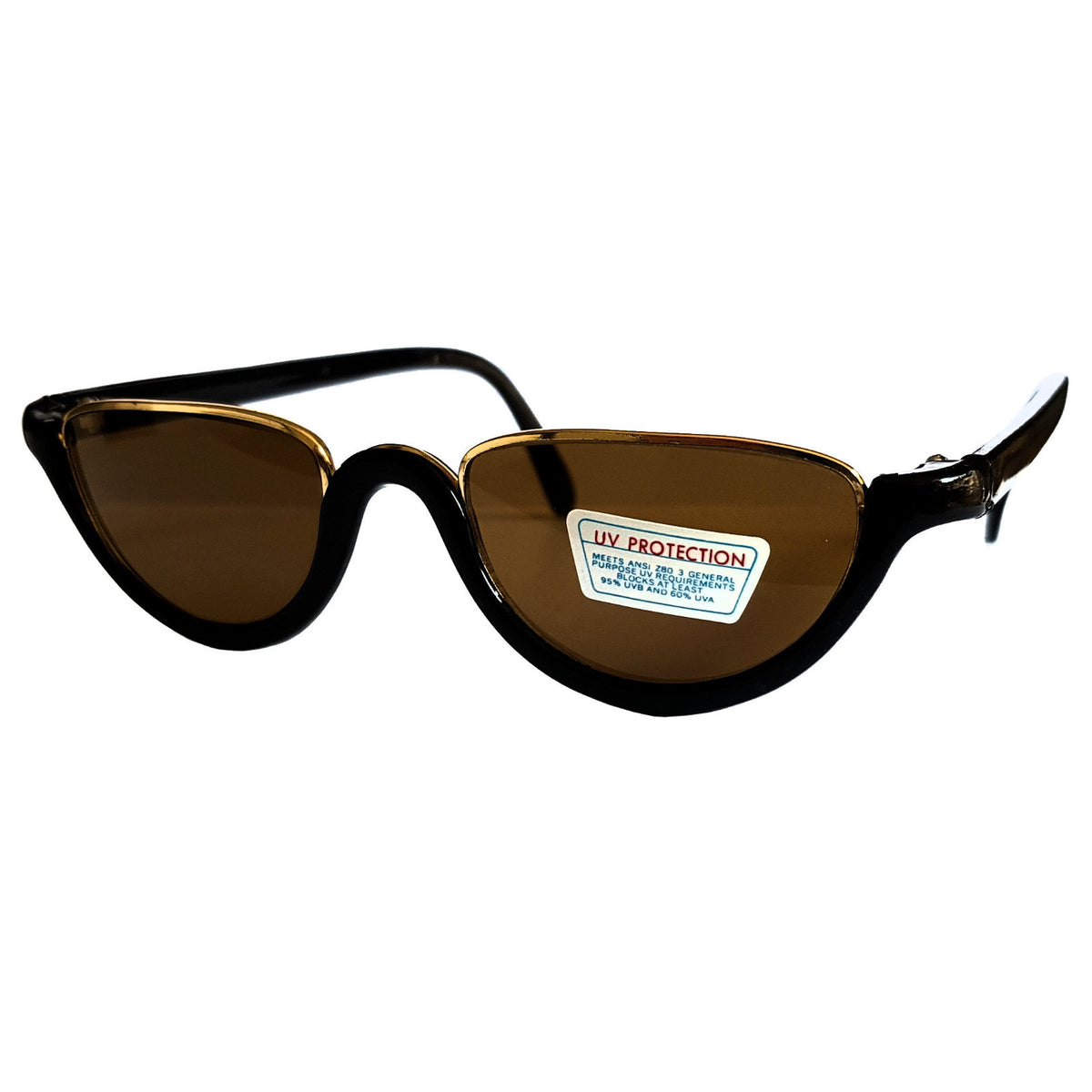 Schwarz-goldene Vintage Damen-Sonnenbrille