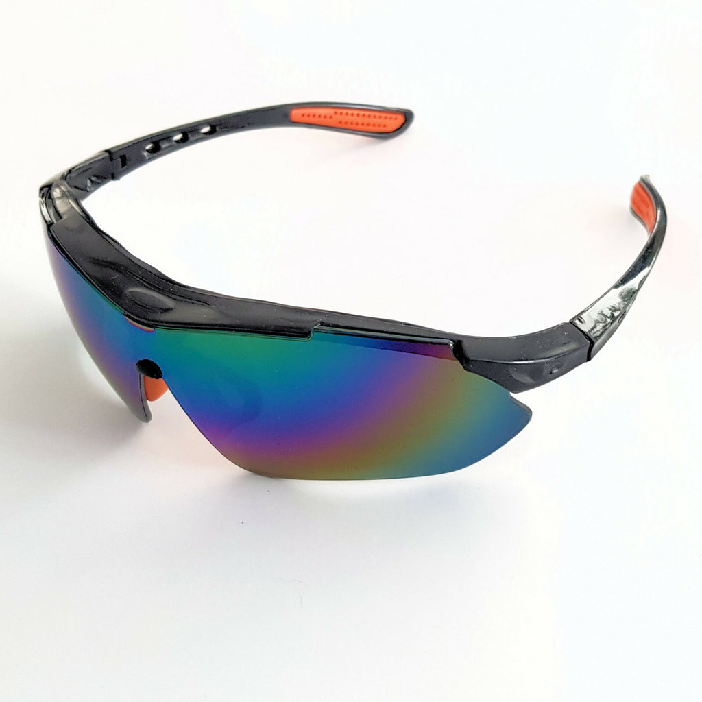 Schwarze polarisierte Sport-Sonnenbrille X6