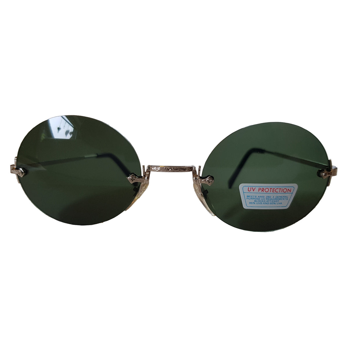 Runde silber-grüne Steampunk-Sonnenbrille verspiegelt
