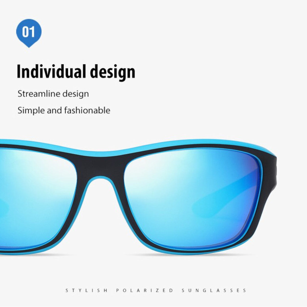 Blaue polarisierte Sport-Sonnenbrille X15