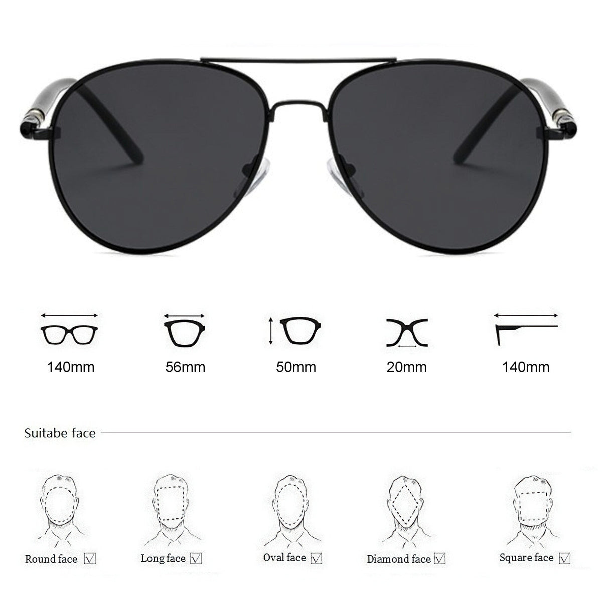 Polarisierte Piloten-Sonnenbrille P110