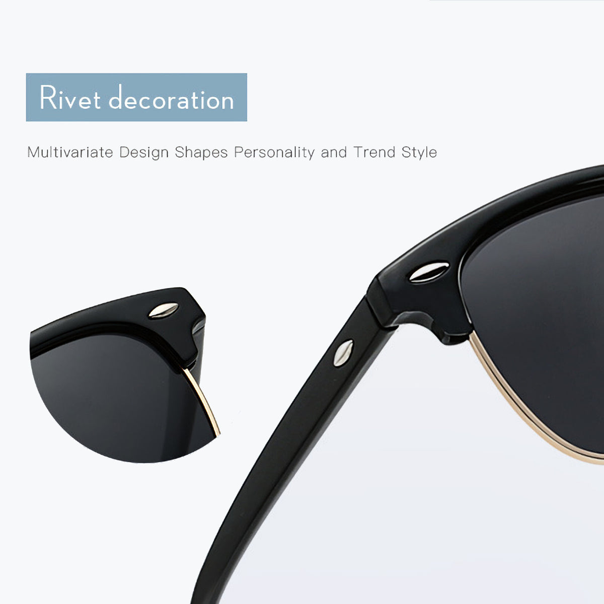 Schwarz-goldene Vintage Sonnenbrille