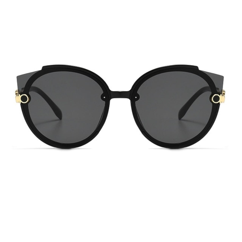 Oversized Cat-Eye-Sonnenbrille Schwarz-Gold
