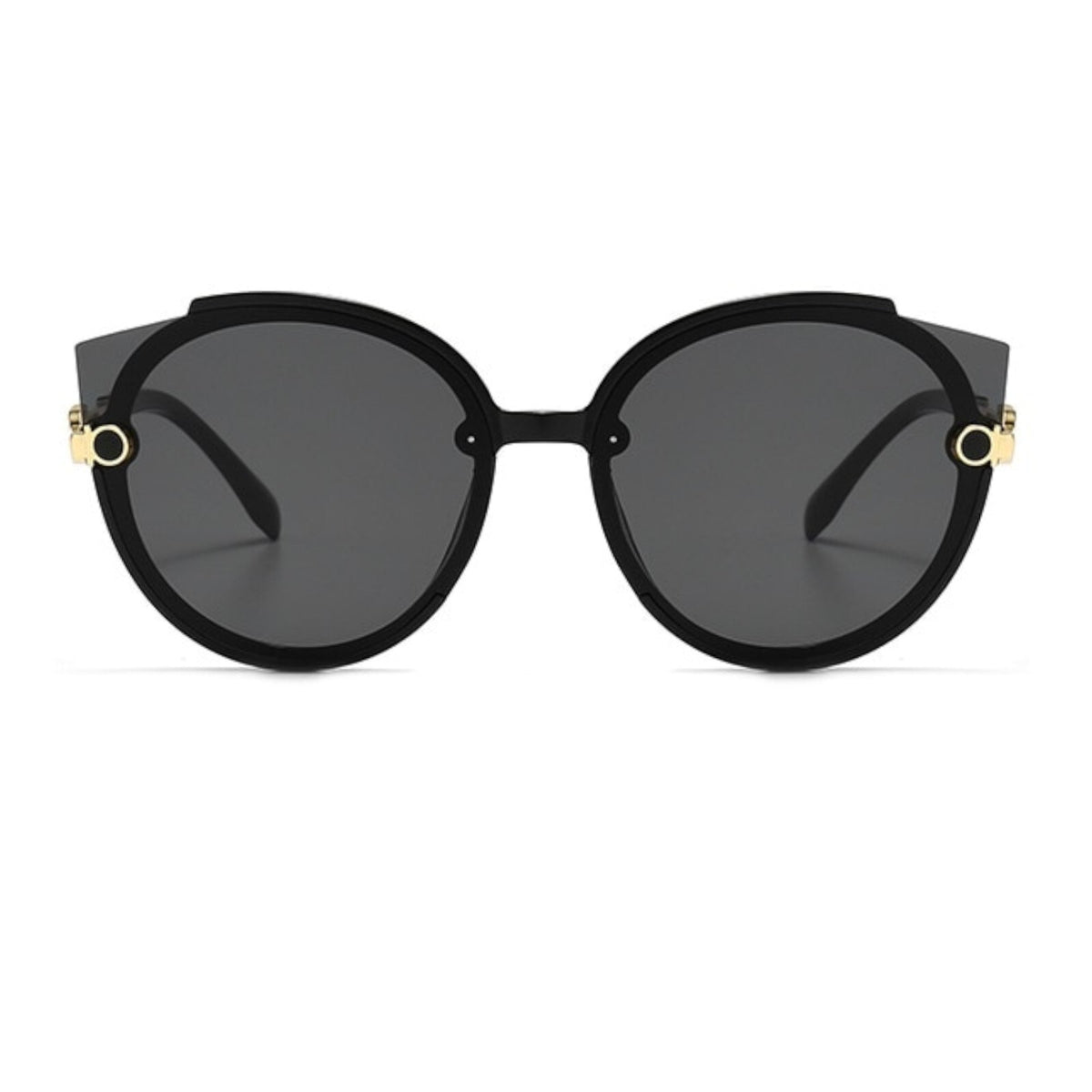 Oversized Cat-Eye-Sonnenbrille Schwarz-Gold