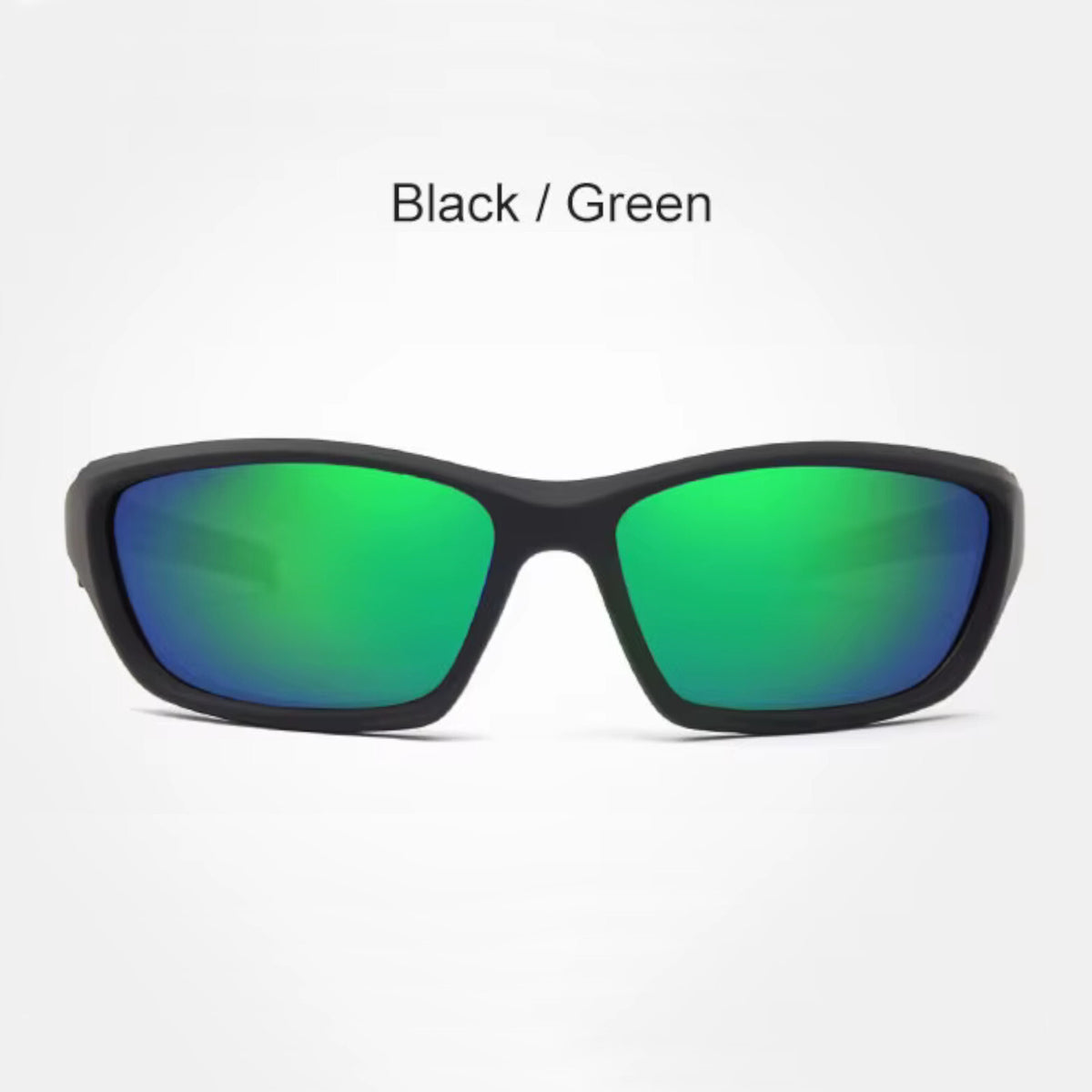 Schwarz-grünblaue Biker-Sonnenbrille aus TR90