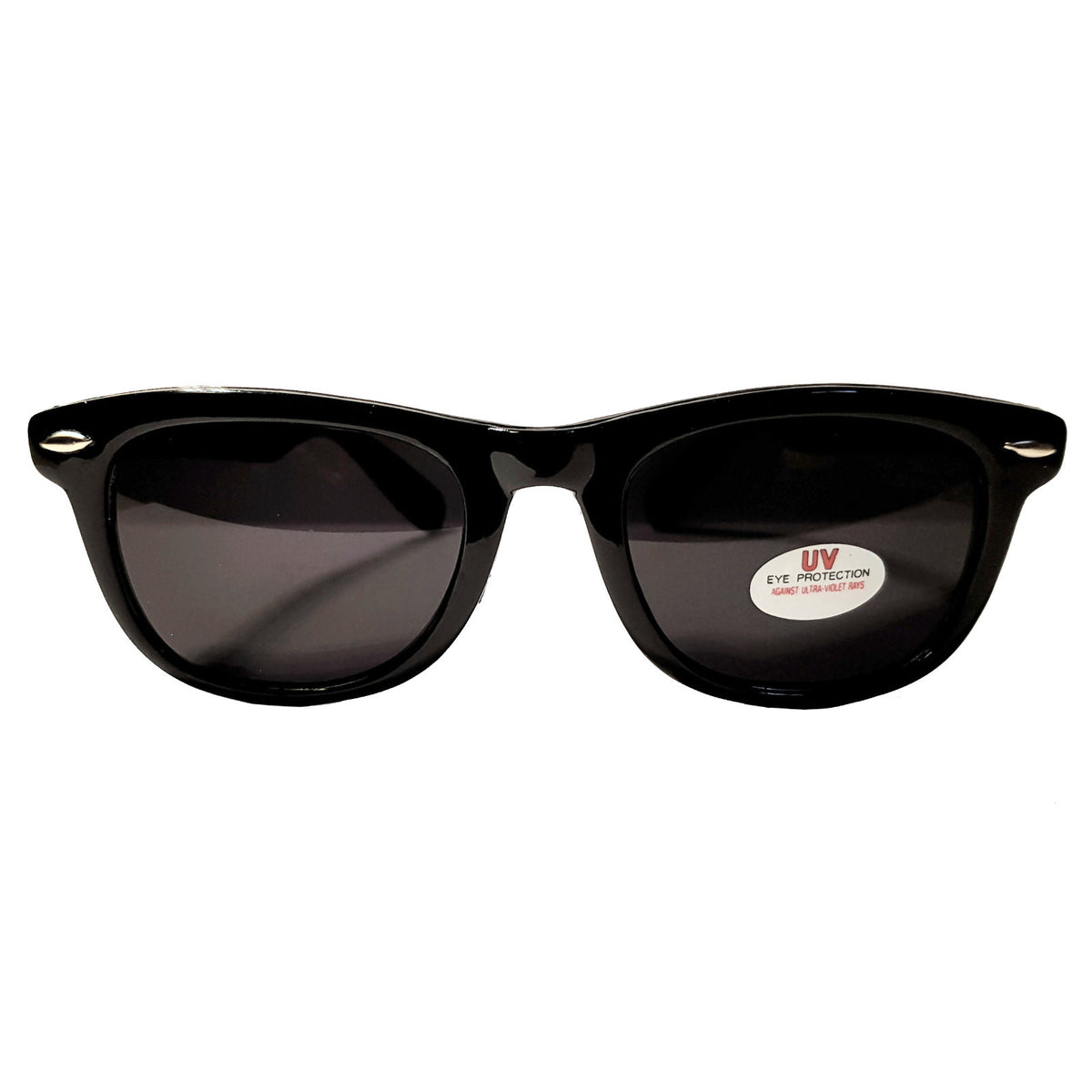 Schwarze Wayfarer-Sonnenbrille mit extra dunklen Gläsern