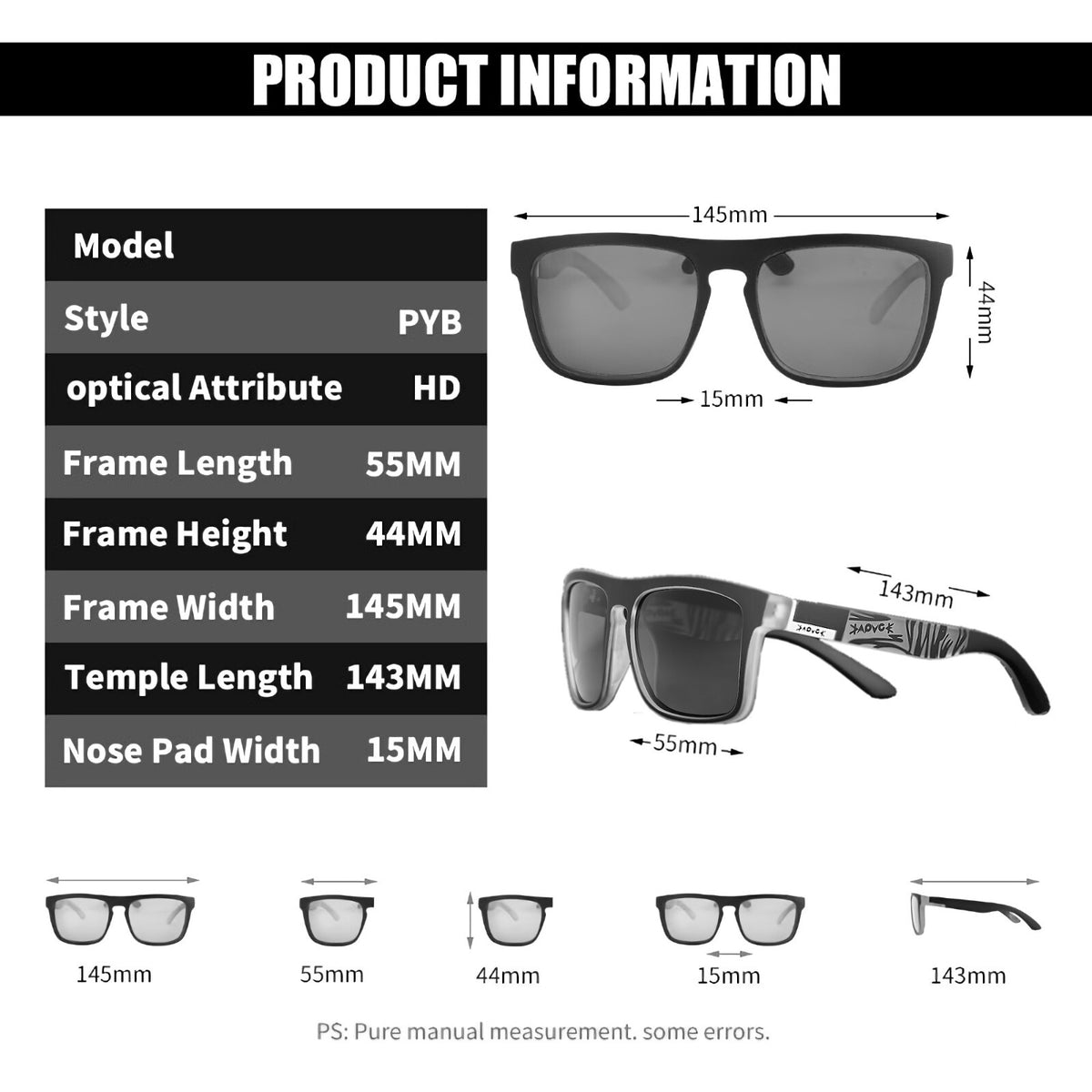 Schwarz-silberne polarisierte Sonnenbrille