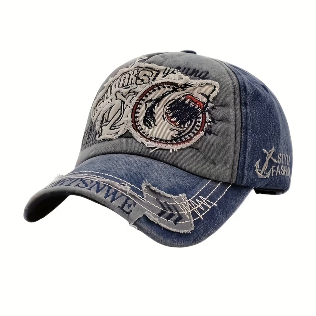 Sharks Vintage-Basecap aus Baumwolle mit Retro-Stickerei