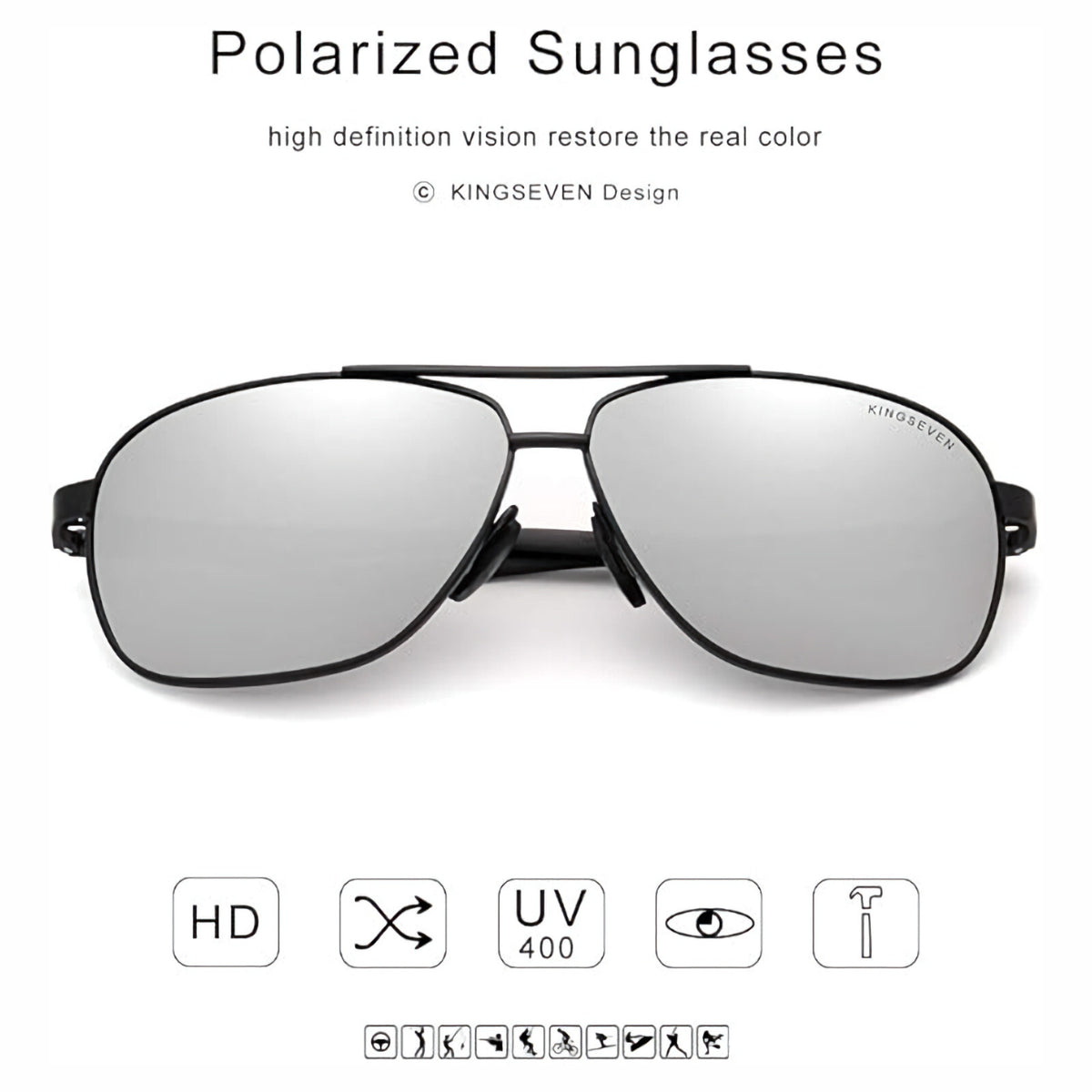 Kingseven N7188 polarisierte Piloten-Sonnenbrille
