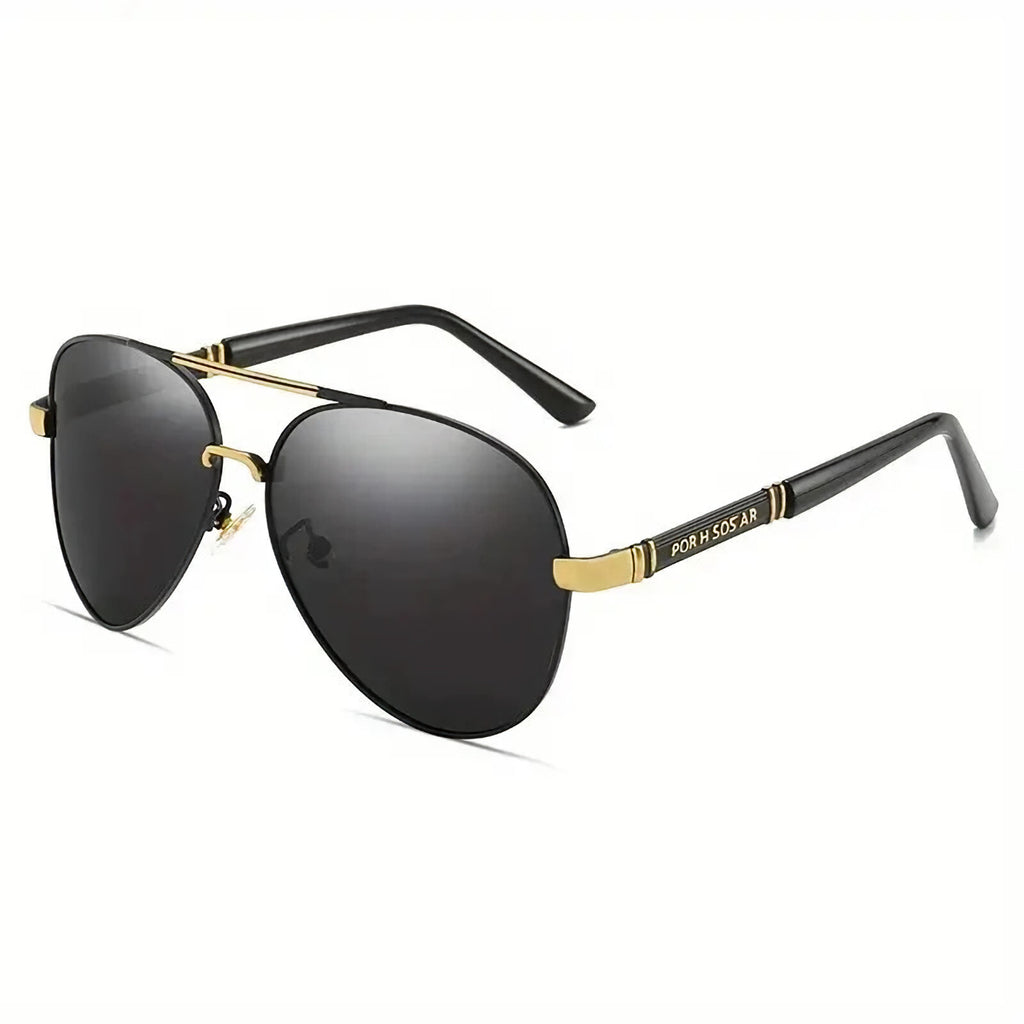 Schwarz-goldene Piloten-Sonnenbrille
