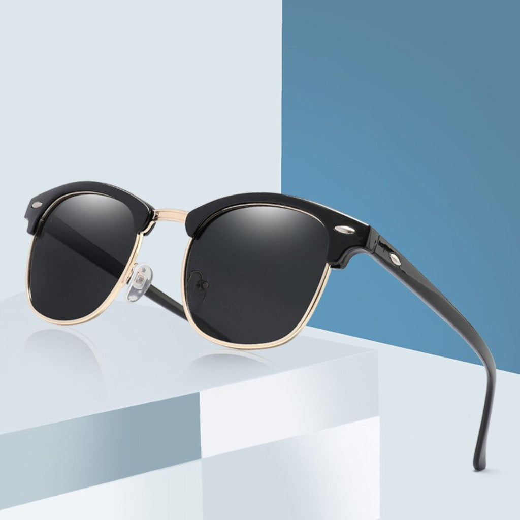 Schwarz-goldene Vintage Sonnenbrille