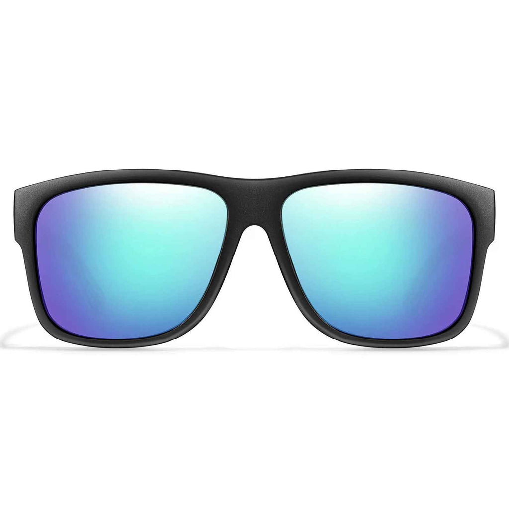 Stylische Sonnenbrille Matt Schwarz Gläser Blau Cool 5417 BL