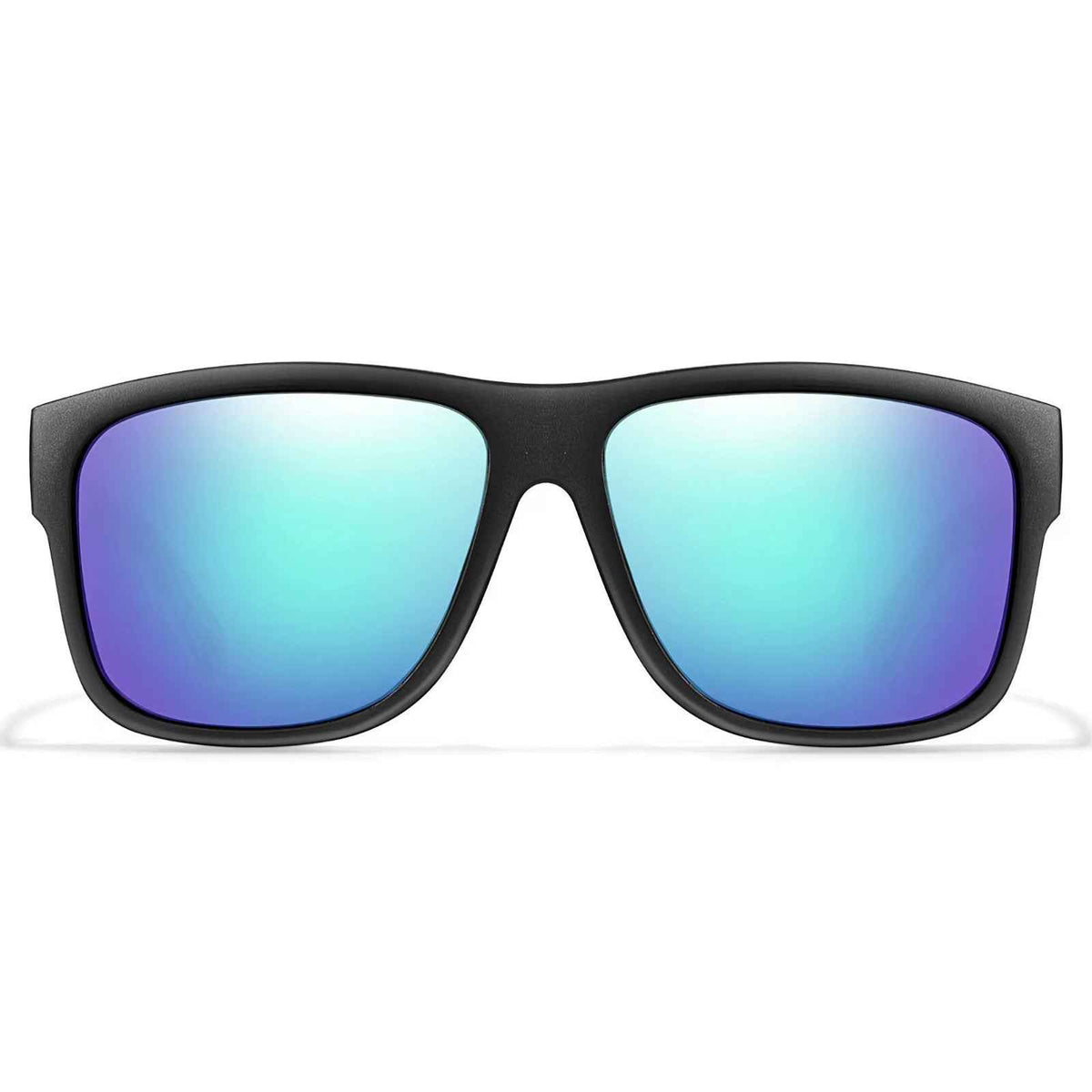 Stylische Sonnenbrille Matt Schwarz Gläser Blau Cool 5417 BL