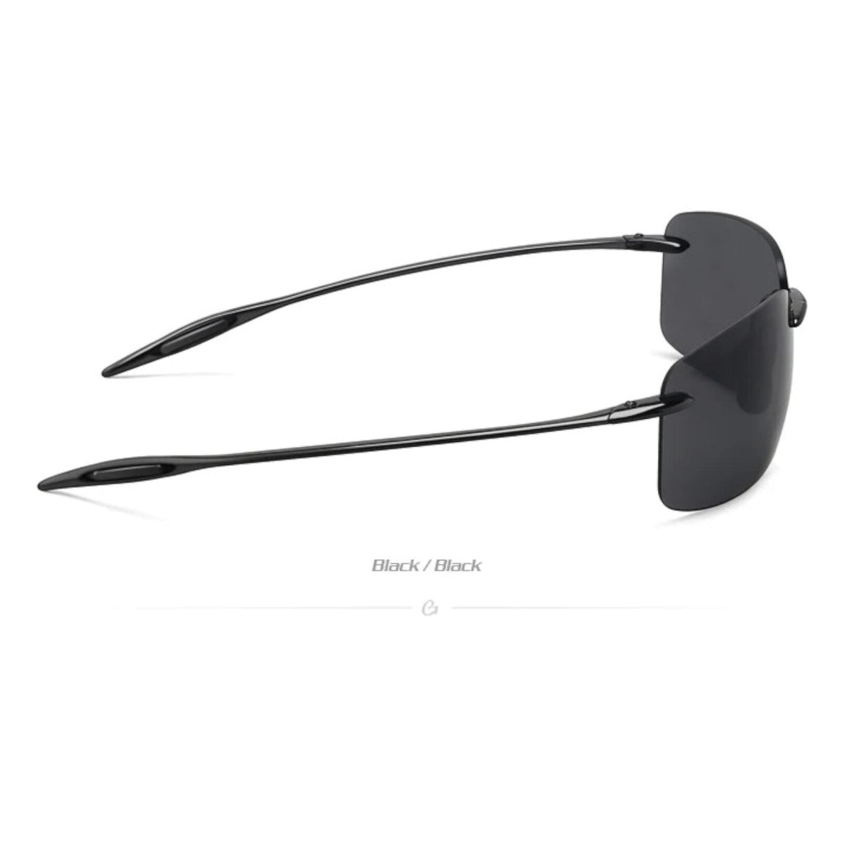 Schwarze rahmenlose Matrix-Sonnenbrille