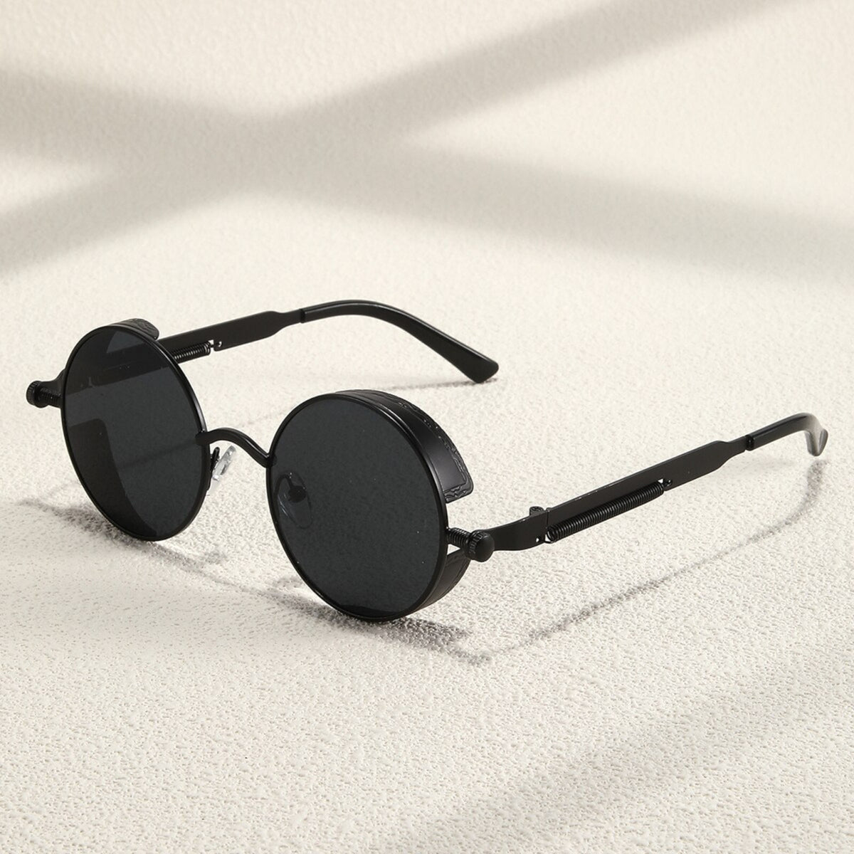 Runde schwarze Steampunk-Sonnenbrille