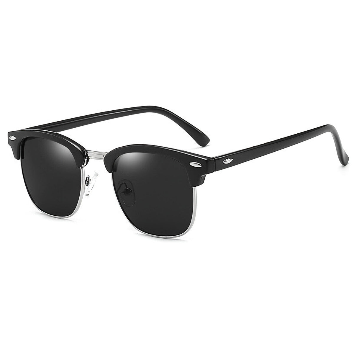 Schwarz-silberne Vintage-Retro-Sonnenbrille Unisex