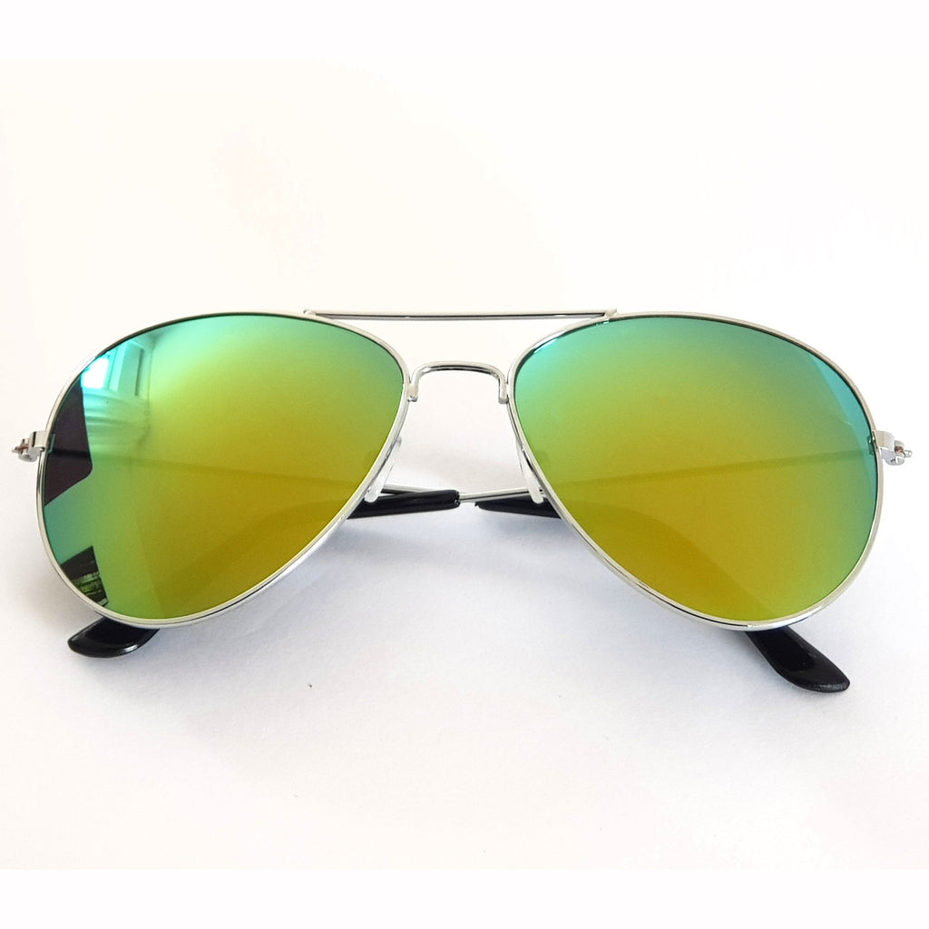Silber-goldene verspiegelte Piloten-Sonnenbrille