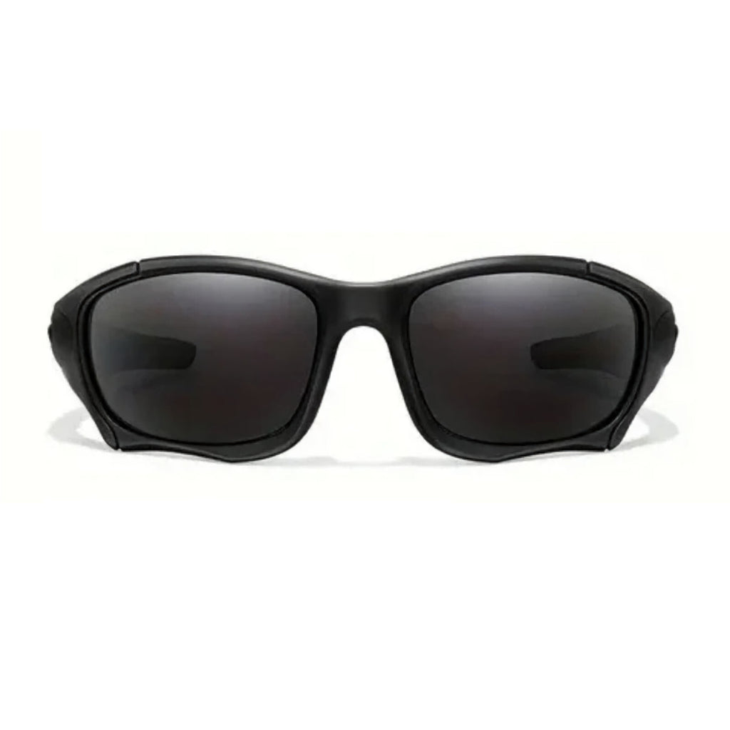 Schwarze Sport-Sonnenbrille aus Polycarbonat