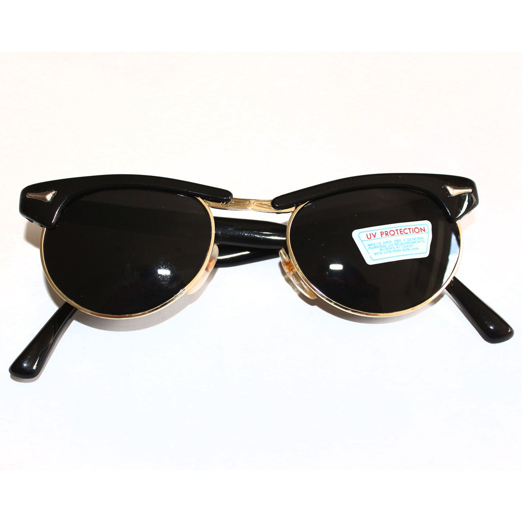 Schwarz-goldene Vintage Sonnenbrille