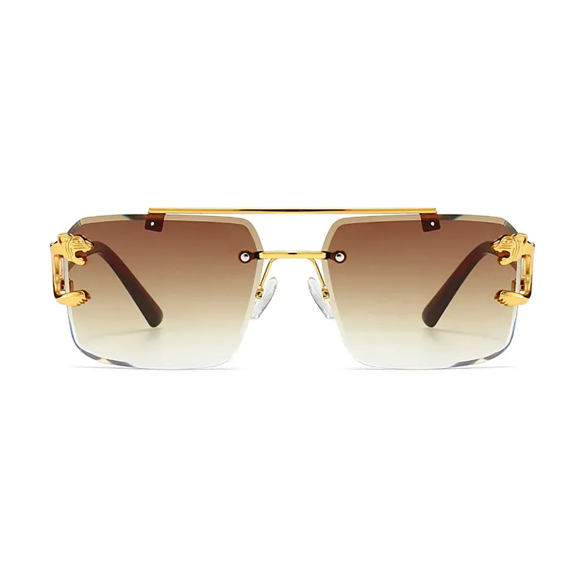Goldene Vintage Sonnenbrille im Leoparden-Look