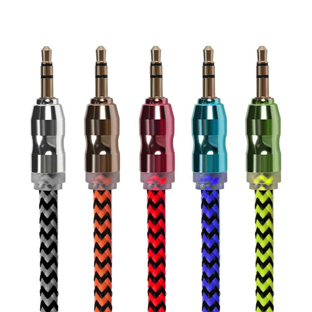 Premium Stereo Kopfhörer Anschlusskabel Nylon 1m 3,5mm Klinke Stecker>Stecker T2