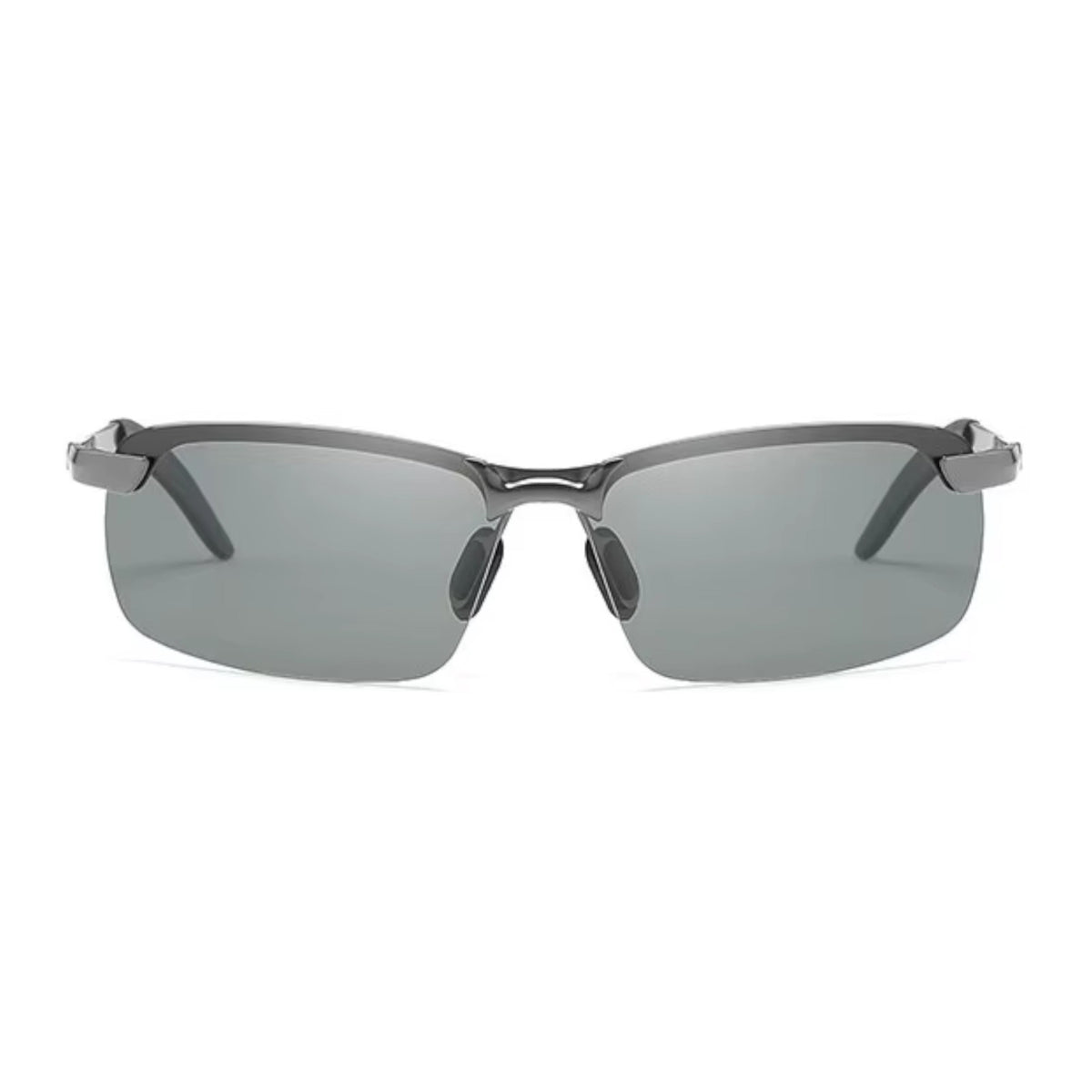 Gunmetal Matrix-Sonnenbrille mit selbsttönenden polarisierten Gläsern