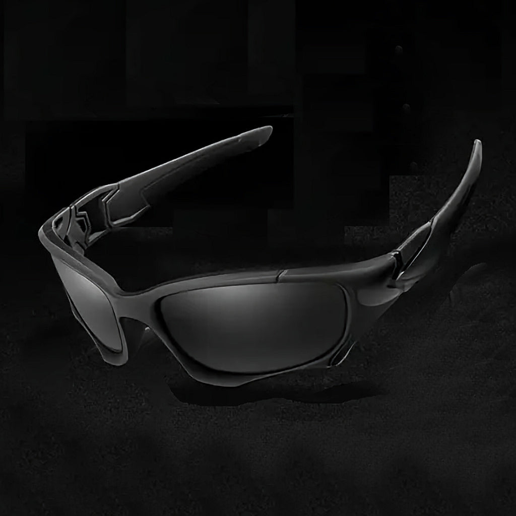 Schwarze Sport-Sonnenbrille aus Polycarbonat