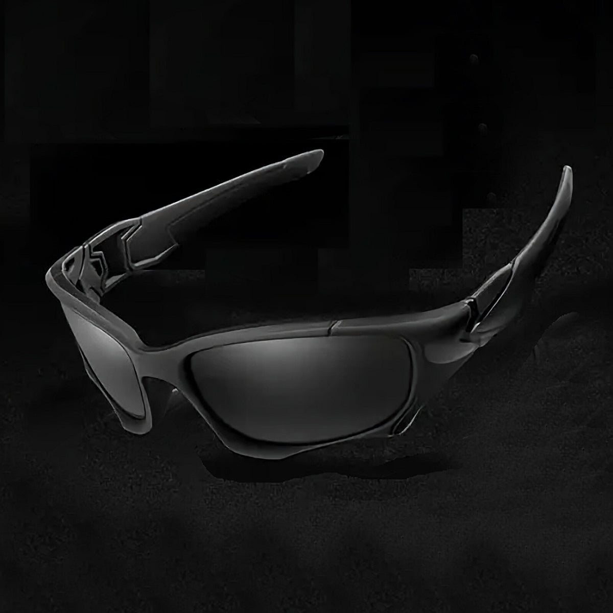 Schwarze Sport-Sonnenbrille aus Polycarbonat
