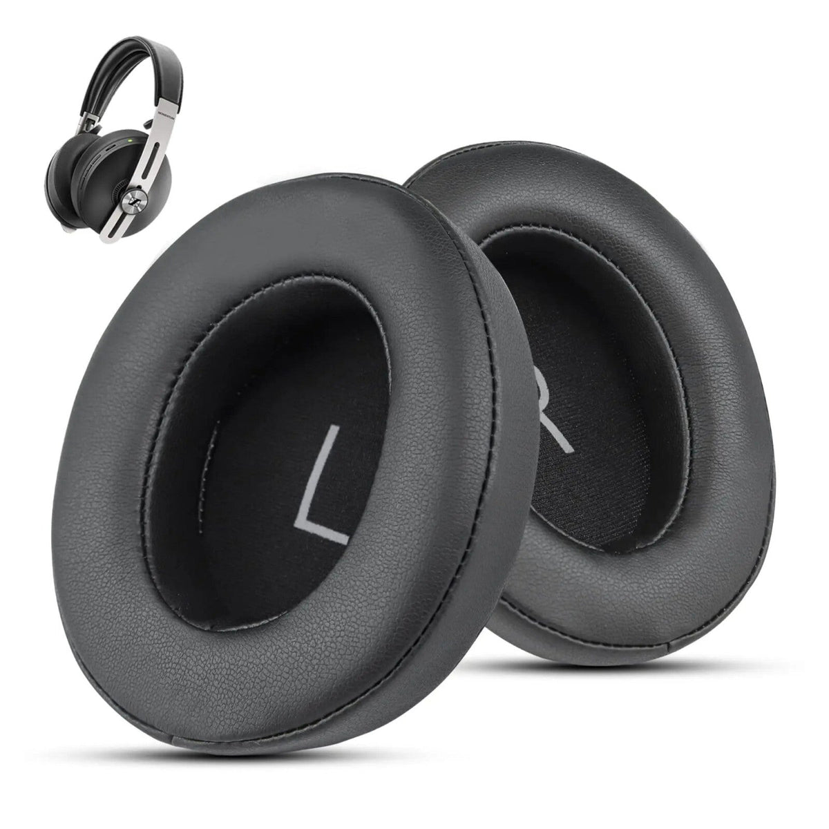 Ohrpolster für Sennheiser Momentum 3 Over Ear Kunstleder Schwarz mit Einrastring