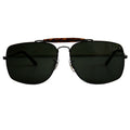 Gold-schwarze Piloten-Sonnenbrille im Porsche-Stil