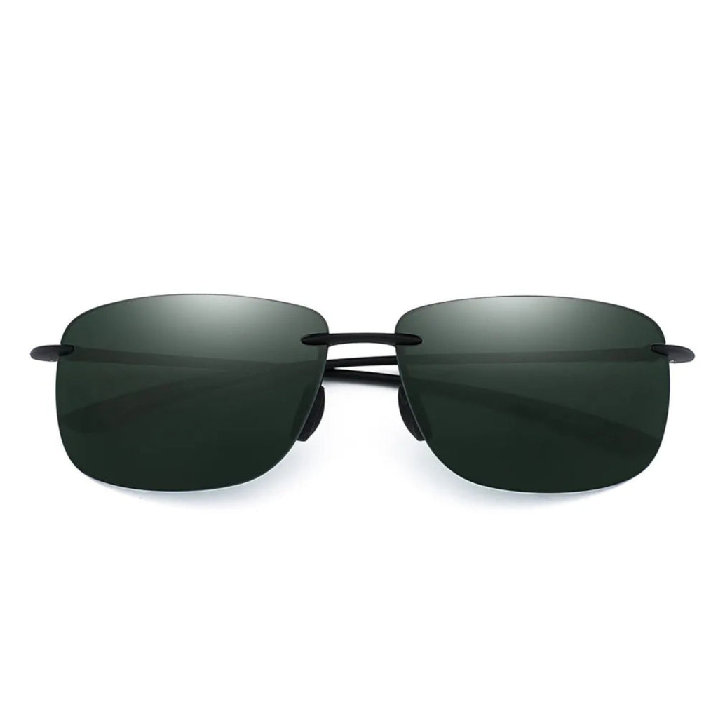 Rahmenlose Matrix-Sportbrille mit schwarz-grünen G15-Gläsern
