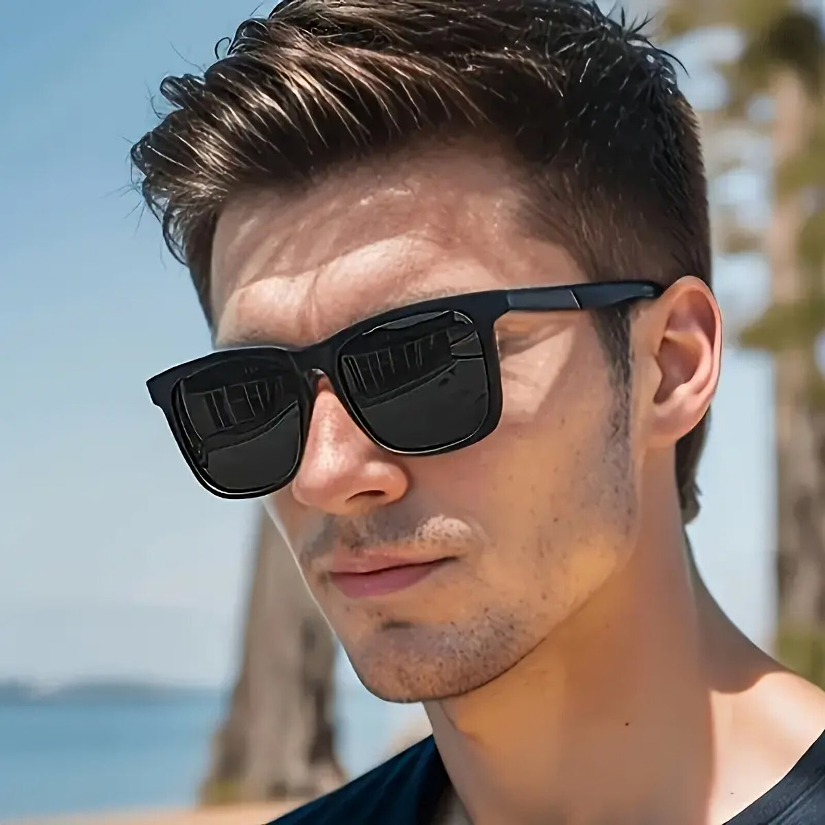 Schwarze Oversized Vintage Sonnenbrille