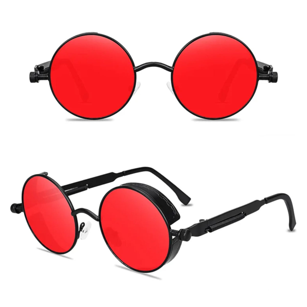Runde schwarze Steampunk-Sonnenbrille