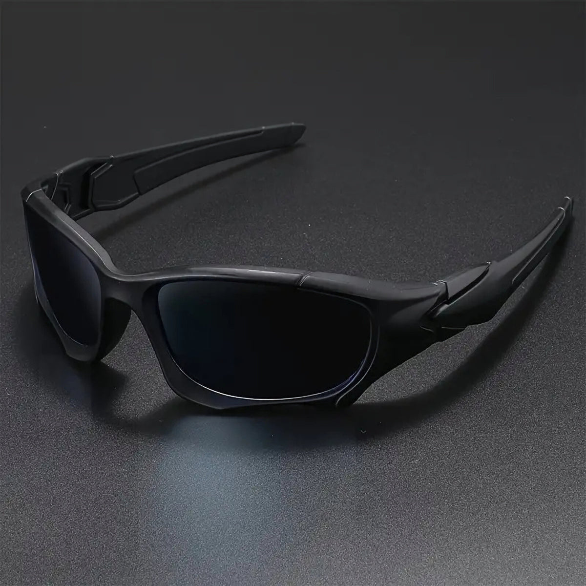 Schwarze Sport-Sonnenbrille aus Polycarbonat