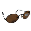 Runde schwarz-braune Steampunk-Sonnenbrille verspiegelt