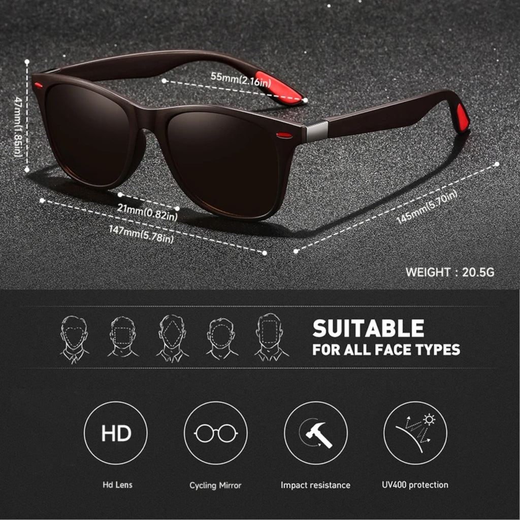 Matt-braune polarisierte Blues-Brothers Sonnenbrille
