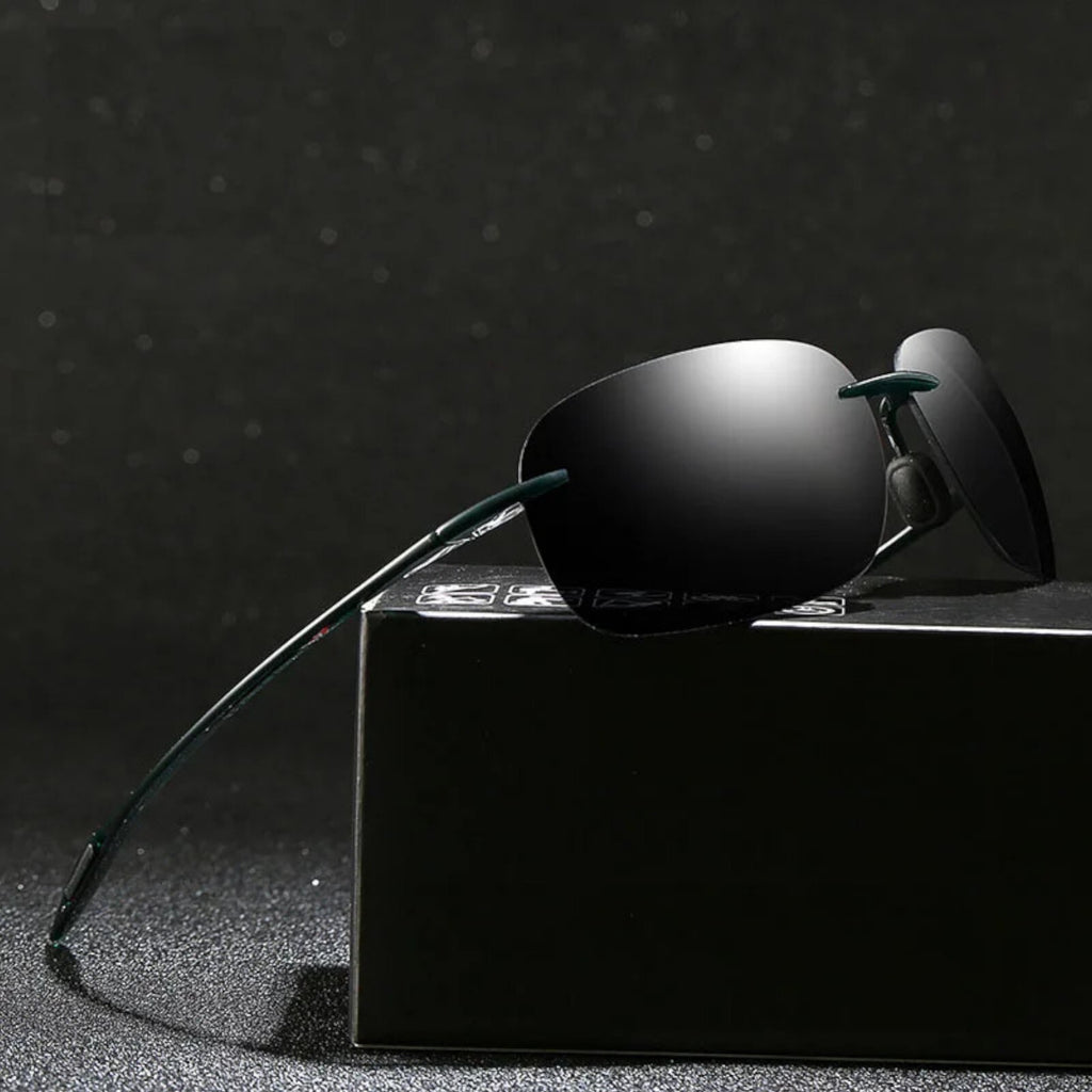 Schwarze rahmenlose Matrix-Sonnenbrille