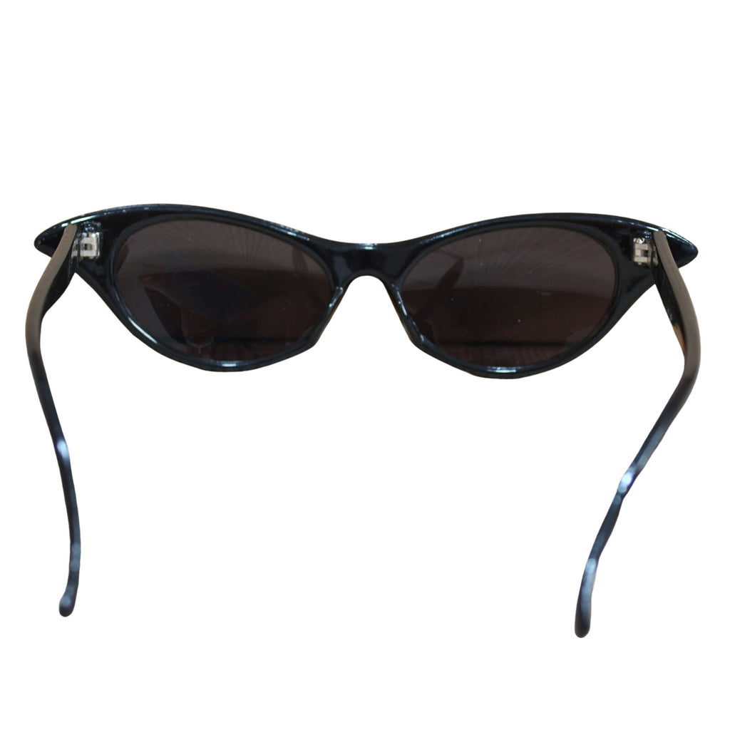 Schwarze Cat-Eye-Sonnenbrille mit Strass