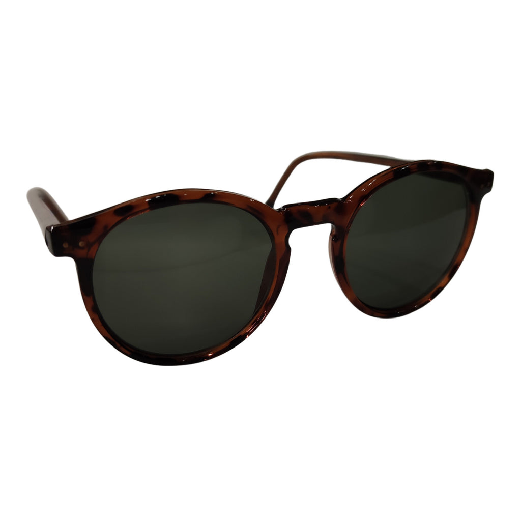 Braune Damen-Sonnenbrille im Tigerlook mit grauen Gläsern