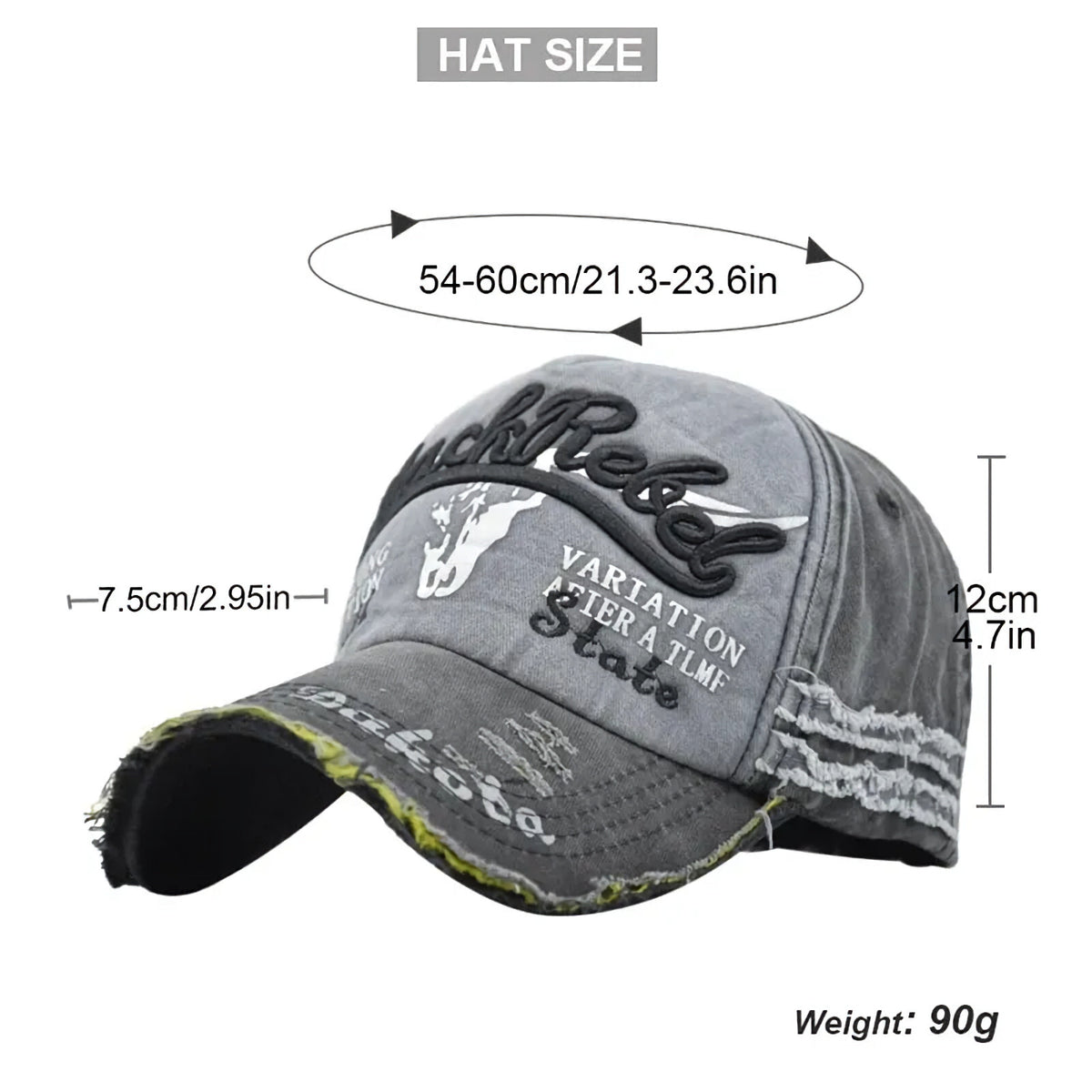 Schwarz-graue Black Rebel Vintage-Basecap