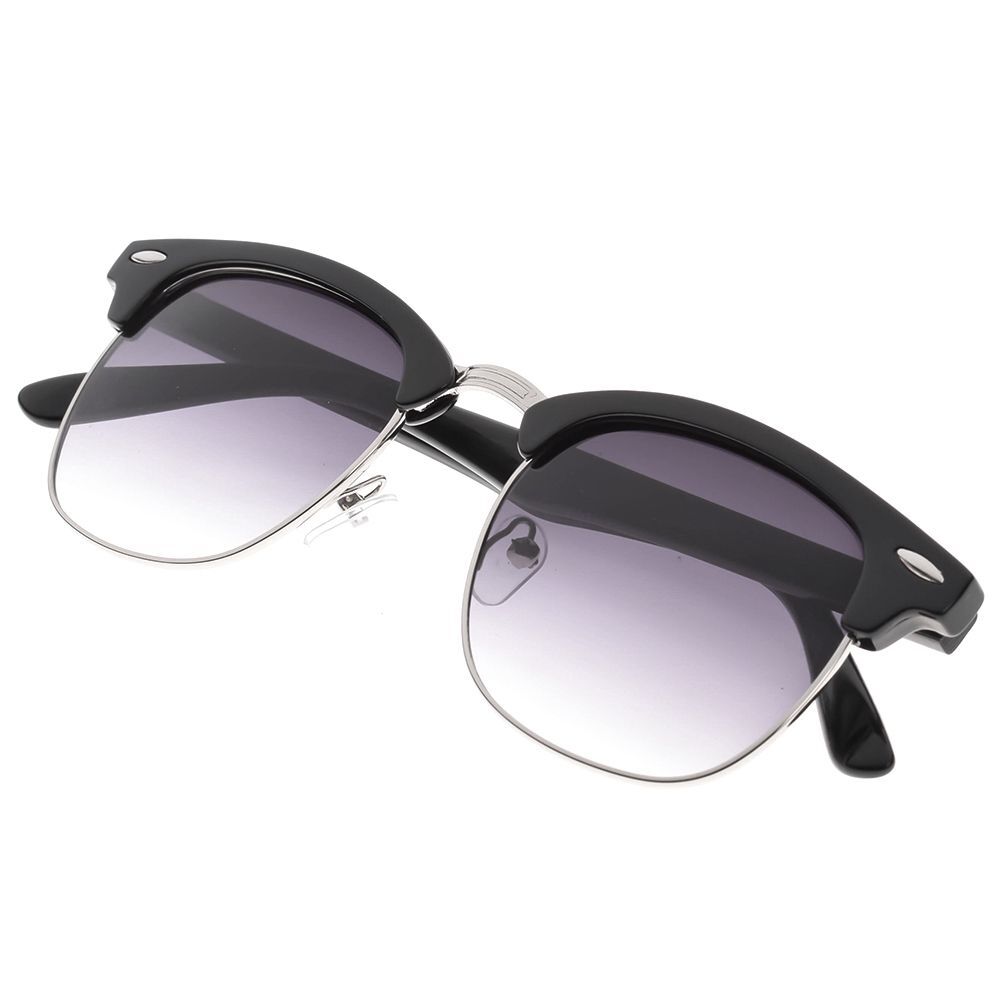 Schwarz-silberne Vintage Sonnenbrille