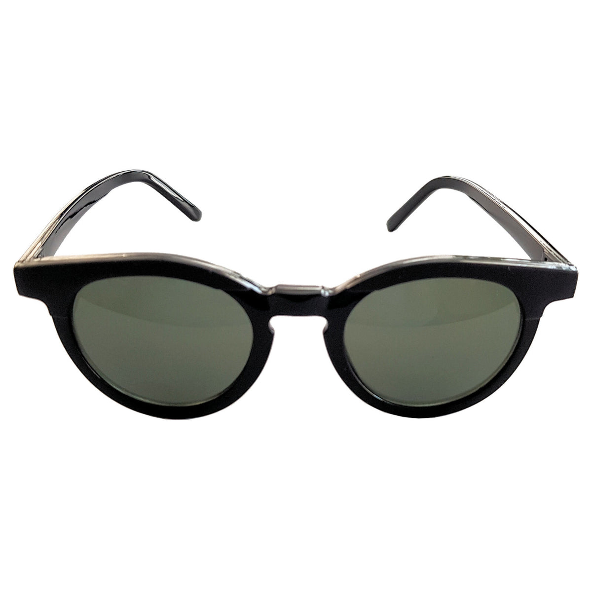 Schwarze Cat-Eye-Sonnenbrille matt und glänzend