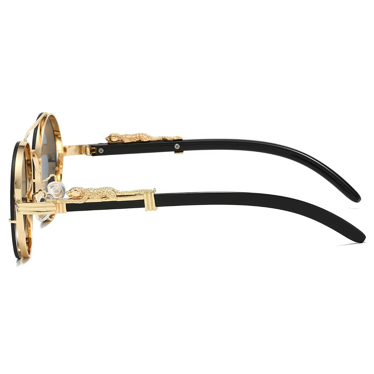 Goldene Vintage Designer-Sonnenbrille im Leoparden-Look