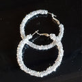 Silberne Strass-Creolen aus Edelstahl