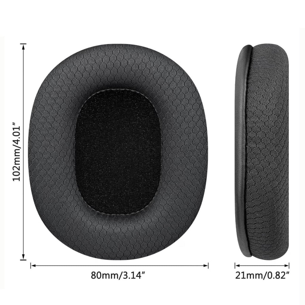 Ersatz Ohrpolster Audio Technica ATH M50X M40X M30X M20X MSR7 SX1 schwarz Mesh