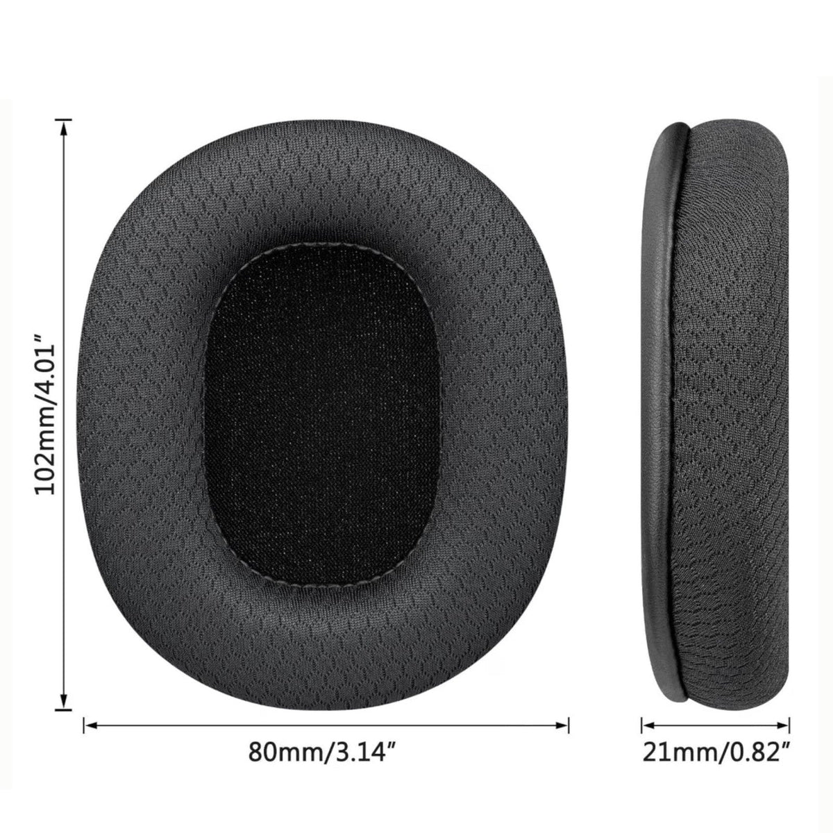 Ersatz Ohrpolster Audio Technica ATH M50X M40X M30X M20X MSR7 SX1 schwarz Mesh