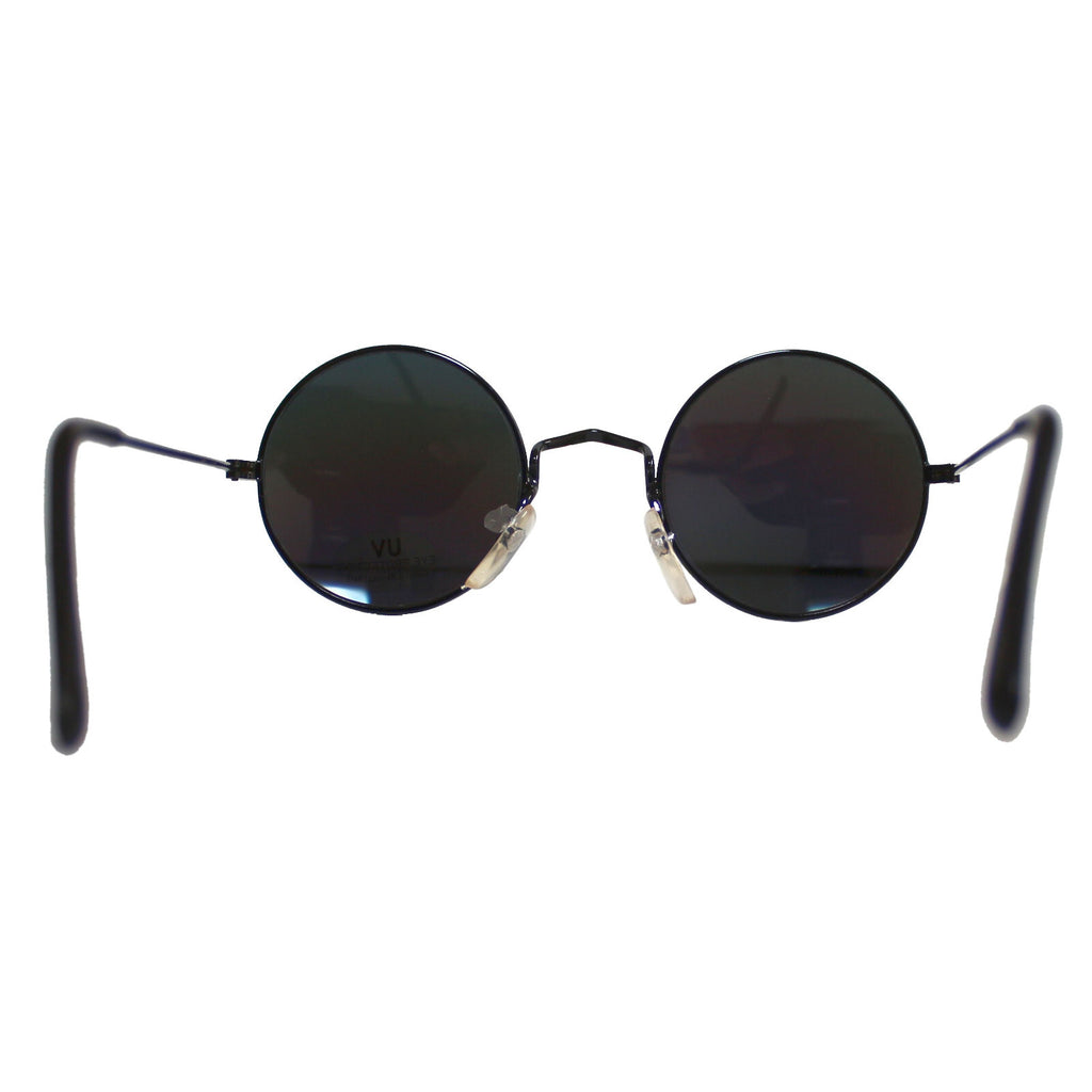 Runde schwarze Steampunk-Sonnenbrille verspiegelt