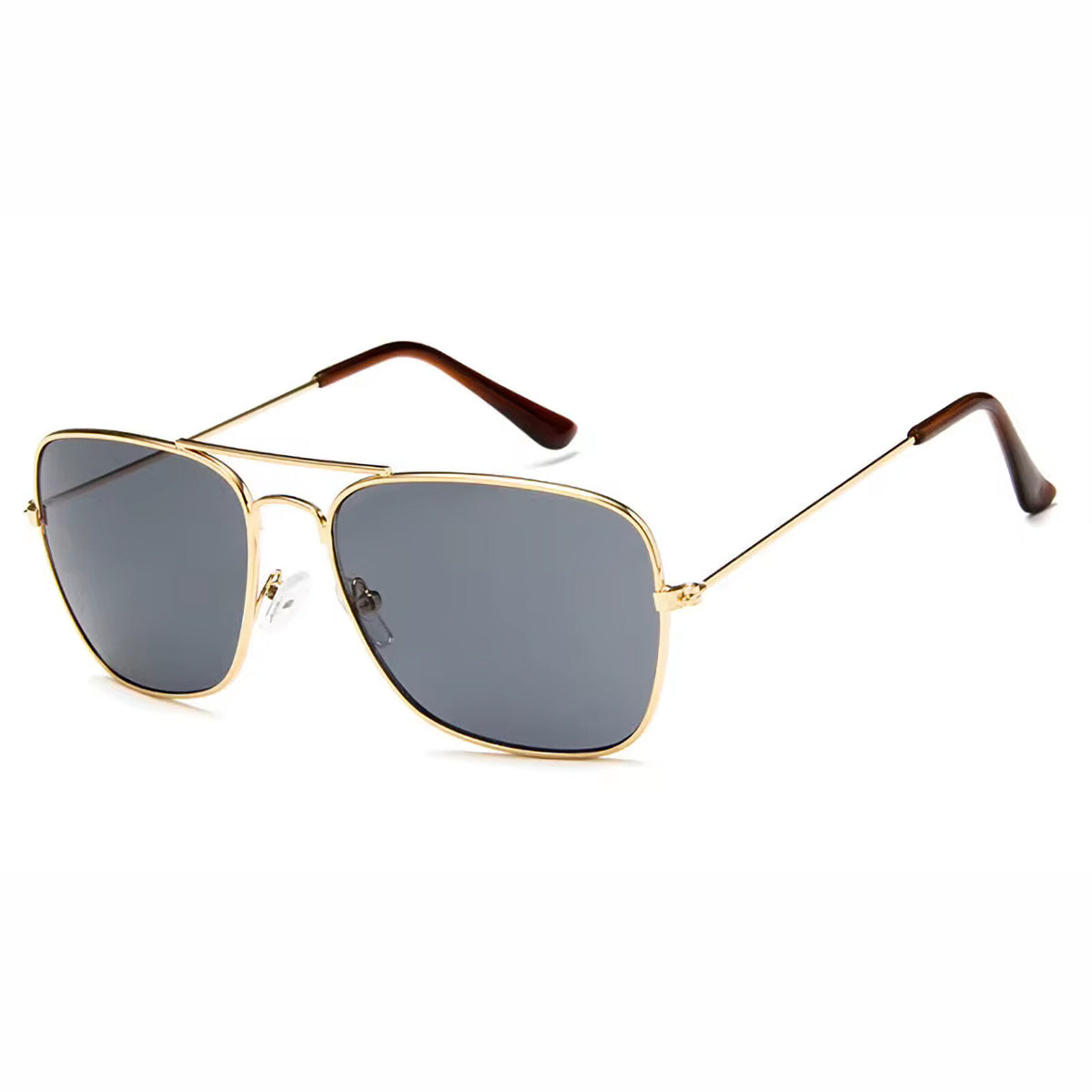 Gold-graue Piloten-Sonnenbrille mit UV400-Schutz