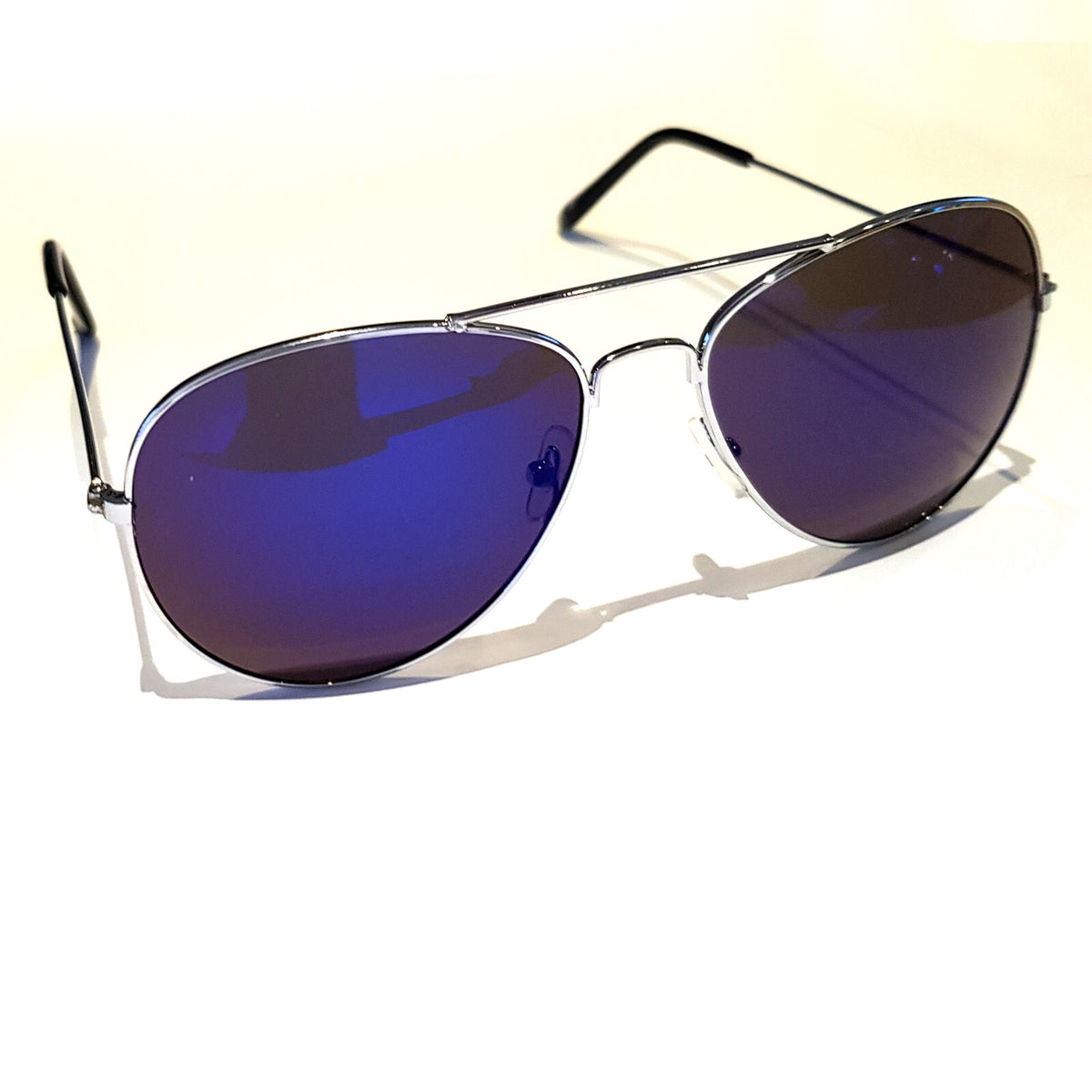 Silber-blaue Piloten-Sonnenbrille